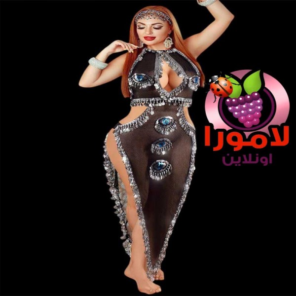 بدلة رقص لانجيري جريئة بتصميم عيون زرقاء بدلة رقص لانجيري جريئة بتصميم عيون زرقاء