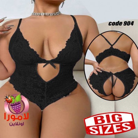 لانجيرى حريمى بيج سايز كود 904 لون أسود